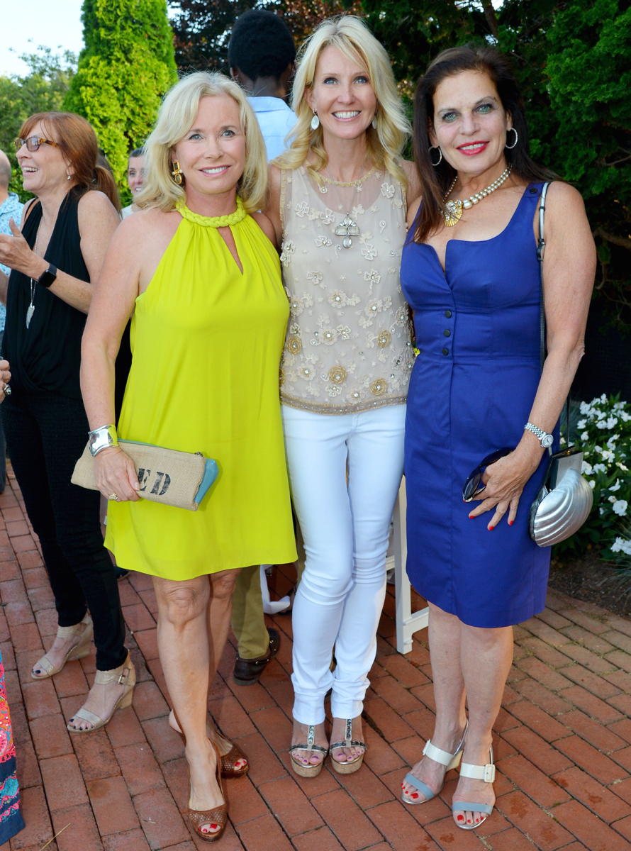 Sharon Bush, Kathy Prounis, Sylvia Hemingway== Chess in the Schools 2015 Hamptons Cocktail Party== 85 Butter Lane, Bridgehampton, NY== July 17, 2015== ©Patrick McMullan== Photo - Patrick McMullan/PatrickMcMullan.com== ==