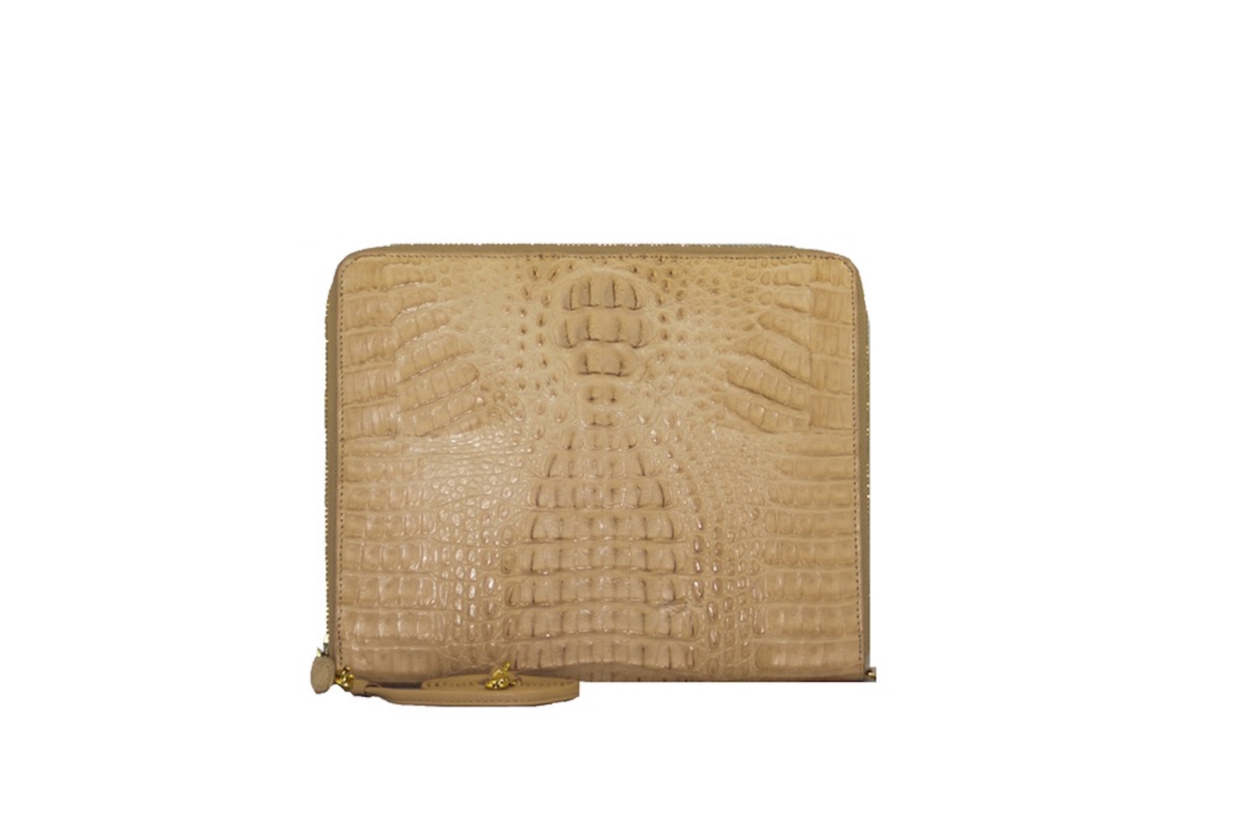 W.H. Petronela crocodile zip-around tablet case