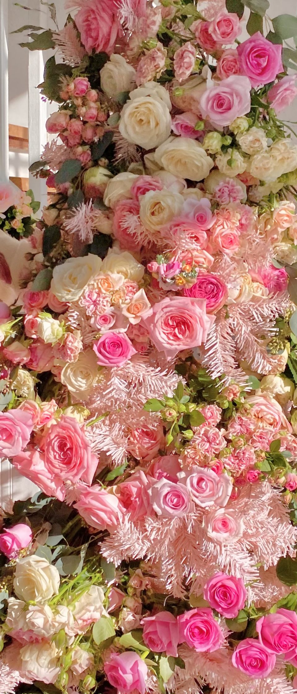 A Christmas Tree Made of Roses by Millstone Flowers KDHamptons